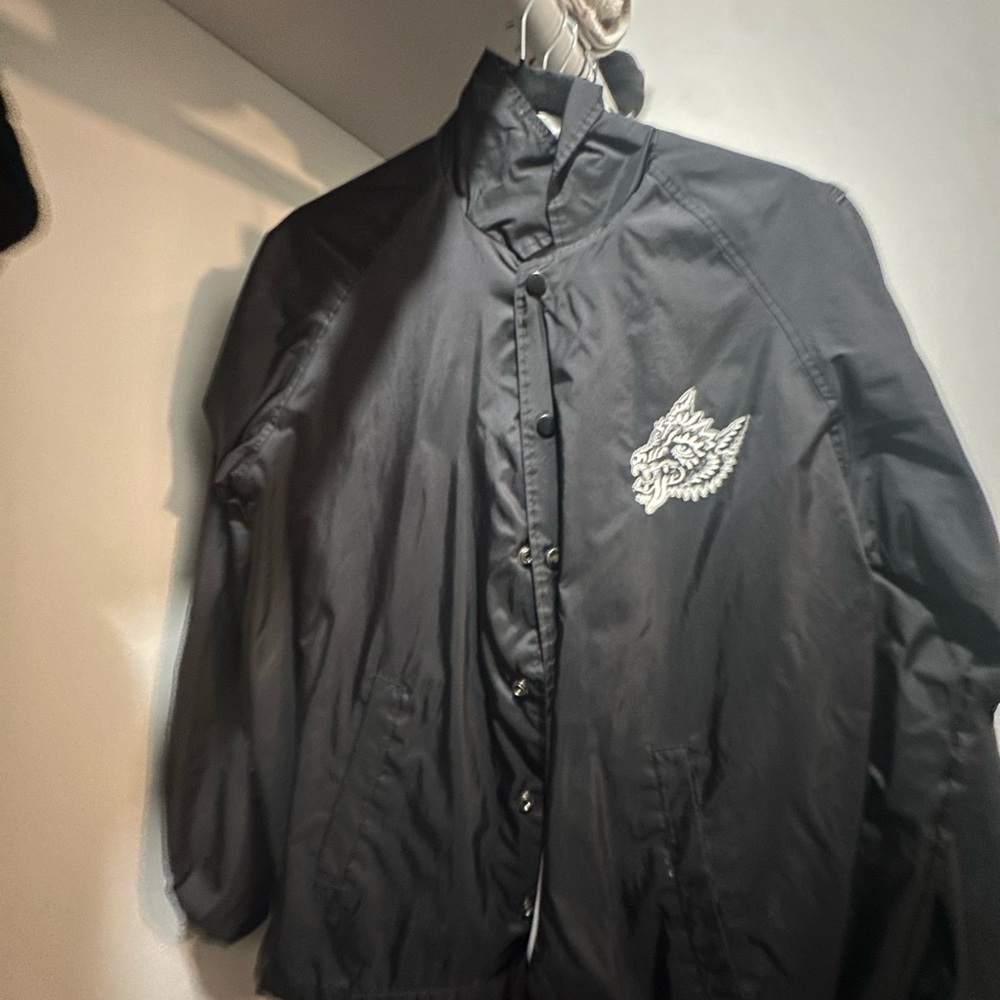 Men's Black Jacket with Embroidered Design